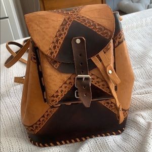 Leather backpack